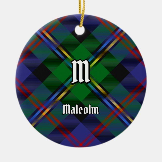 Malcolm Clan Tartan Julgransprydnad Keramik (Framsidan)
