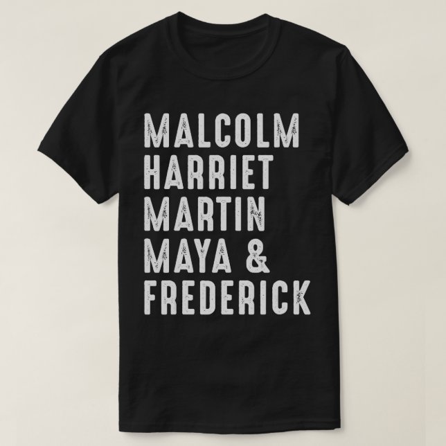 Malcolm Harriet Martin Maya Frederick Black Leader T Shirt (Design framsida)