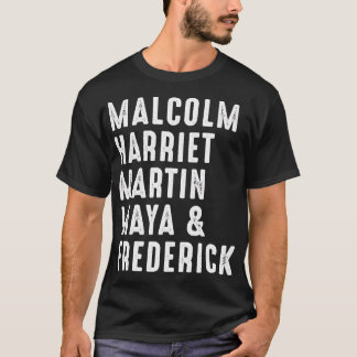 Malcolm Harriet Martin Maya Frederick Black Leader T Shirt