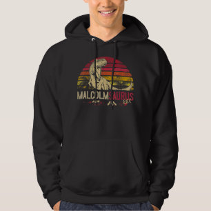 Malcolm Saurus Funny Personlig Dinosaur T Rex N Hoodie