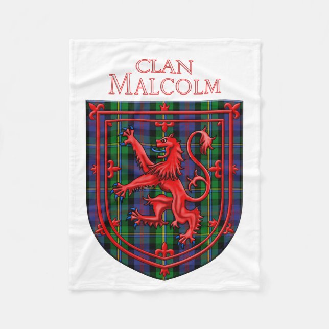 Malcolm Tartan Scottish Plaid Lion Rampant Fleecefilt (Framsidan)