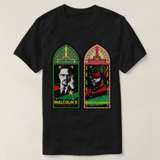 Malcolm X Marcus Garvey Panafrikansk glasmålning T Shirt