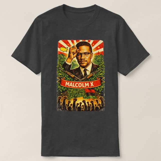Malcolm X Revolutionary T-Shirt Black History icon (Design framsida)