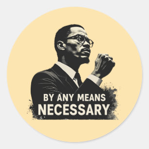 Malcolm X Tribute Silhouette - inspirationcitat Runt Klistermärke