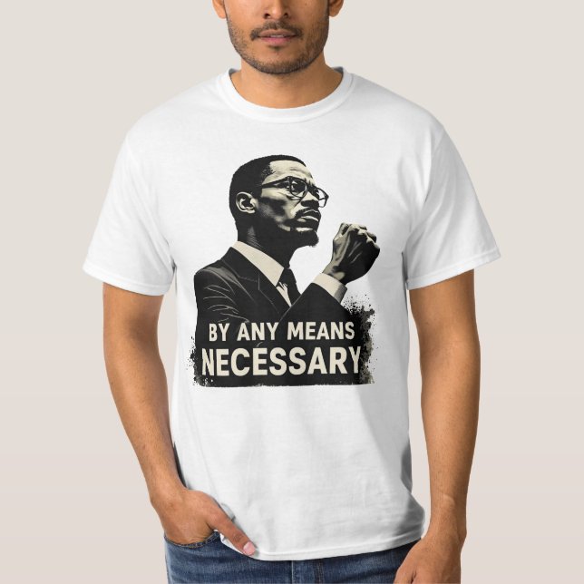 Malcolm X Tribute Silhouette - inspirationcitat T Shirt (Framsida)