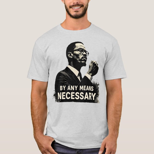 Malcolm X Tribute Silhouette - inspirationcitat T Shirt (Framsida)
