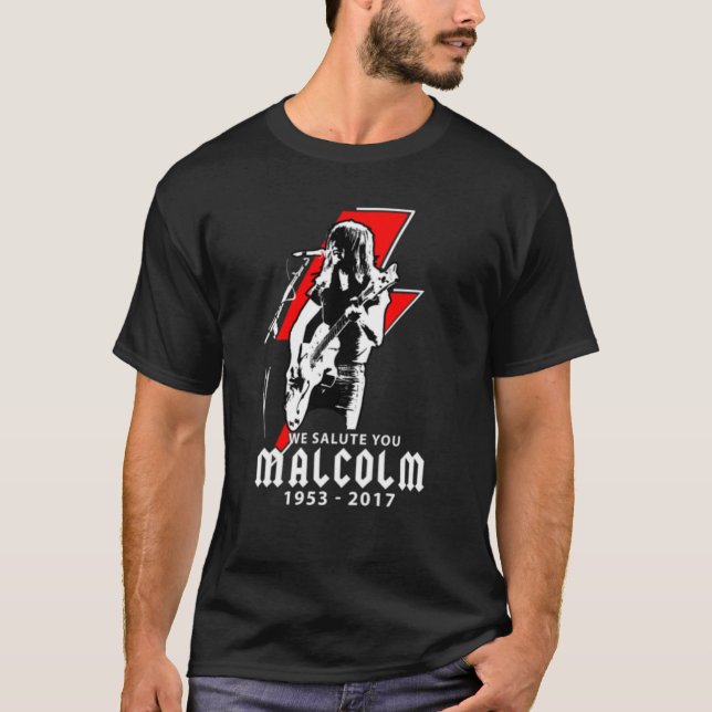 Malcolm Young Malcolm Young We Salute You 566png T Shirt (Framsida)