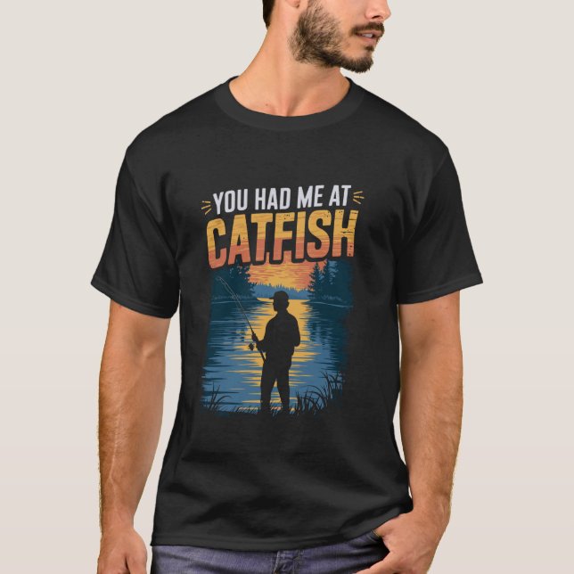Maldesign för malfiske och fiskare  t shirt (Framsida)