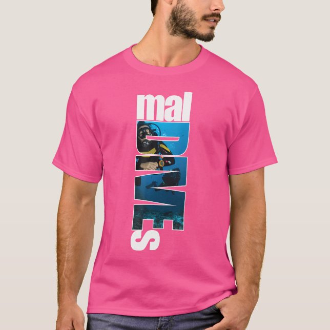 Maldiven Maldives Dyving Dive T Shirt (Framsida)