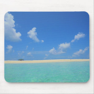Maldiverna Blue Sea Himlar White Clouds Sand Templ Musmatta