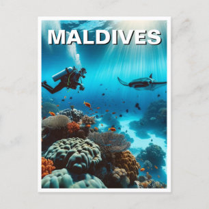 Maldiverna Dyka Travel Vykort