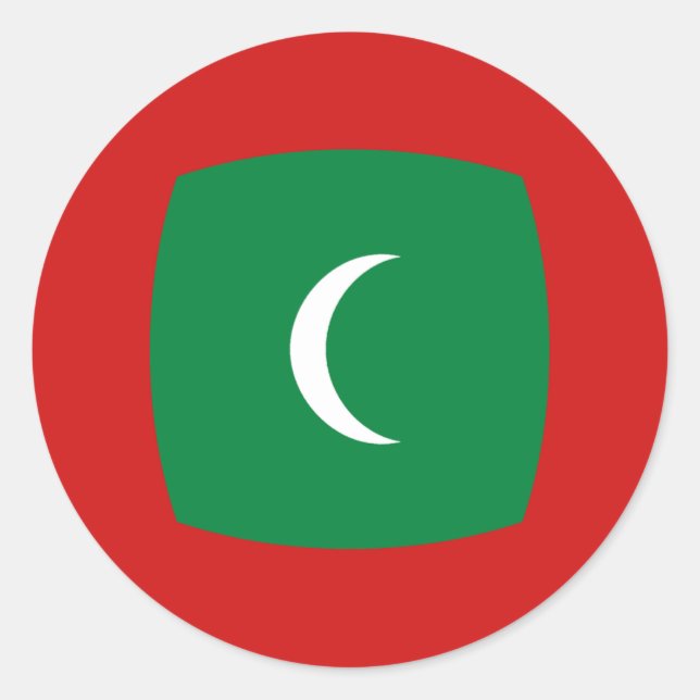 Maldiverna Fisheye Flagga Klistermärke (Framsida)