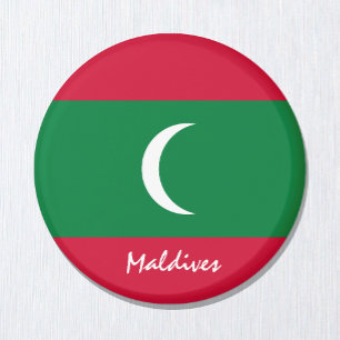 Maldiverna flagga & Asien - resor/sportfantaster Magnet