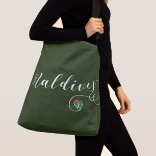 Maldiverna Flagga i Heart, Maldivian Axelväska