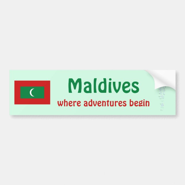 Maldiverna Flagga + Kart Dekal (Framsidan)