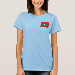 Maldiverna flagga + KartaT-tröja T Shirt