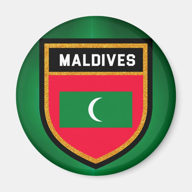 Maldiverna Flagga Magnet (Framsidan)
