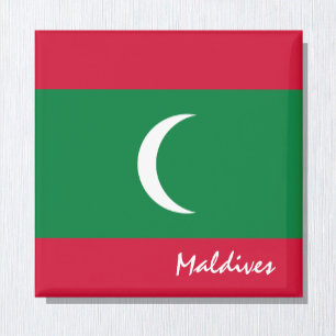 Maldiverna flagga och Asien helgdag/sportfantaster Magnet