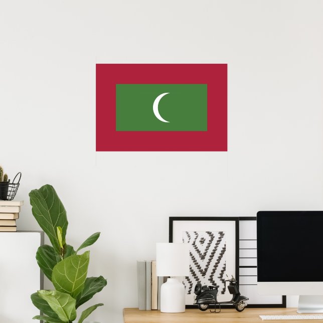 Maldiverna flagga poster (Hemmakontoret)