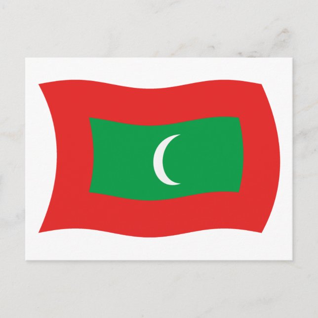 Maldiverna Flagga Postkort Vykort (Framsida)