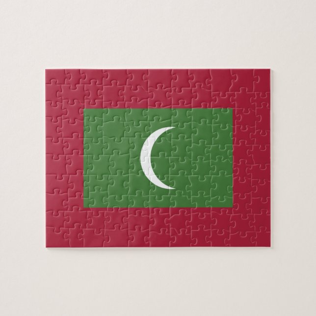 Maldiverna flagga pussel (Horisontell)