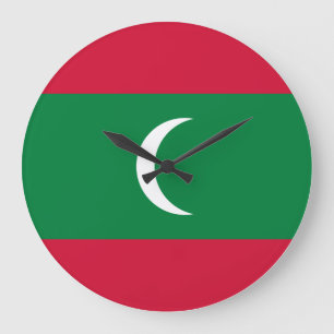 Maldiverna Flagga Stor Klocka