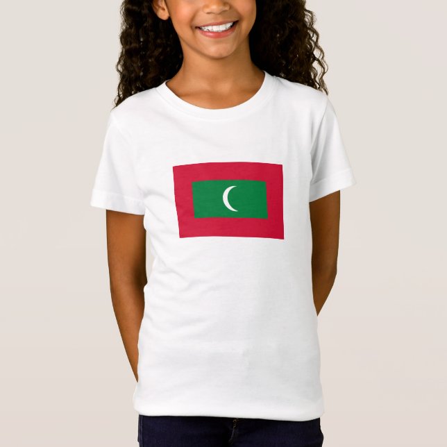 Maldiverna Flagga T Shirt (Framsida)