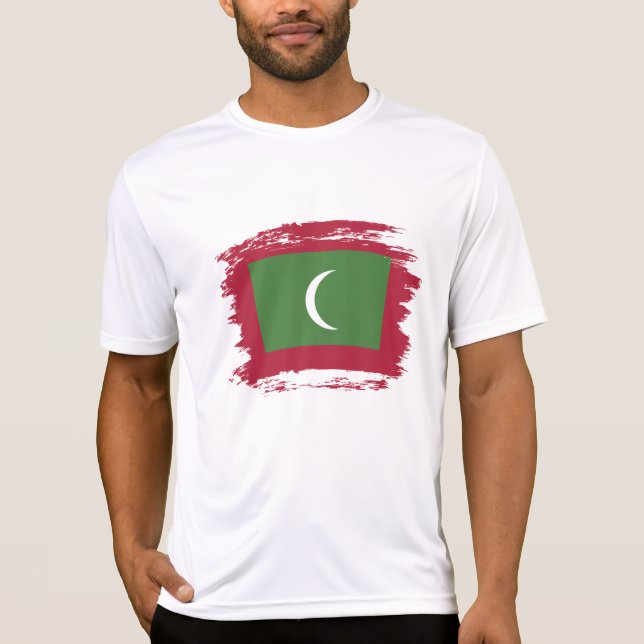 Maldiverna flagga t shirt (Framsida)