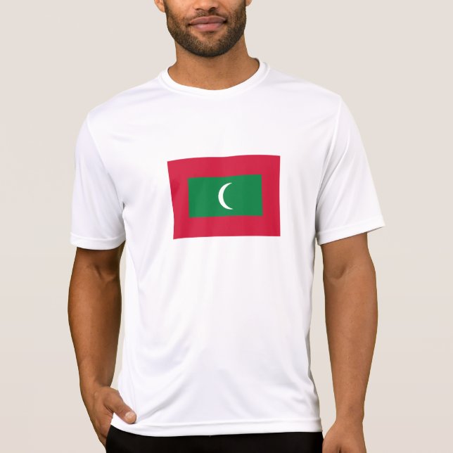 Maldiverna Flagga T Shirt (Framsida)