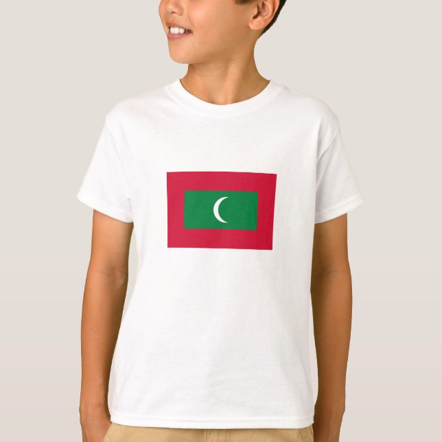 Maldiverna Flagga T Shirt (Framsida)