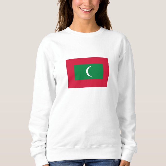 Maldiverna Flagga T Shirt (Framsida)