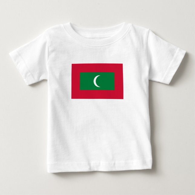 Maldiverna Flagga T Shirt (Framsida)