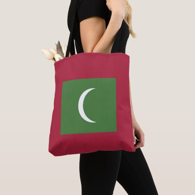Maldiverna flagga tygkasse (Närbild)