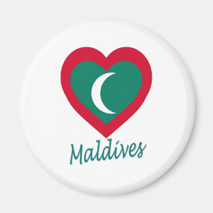 Maldiverna flaggahjärta magnet