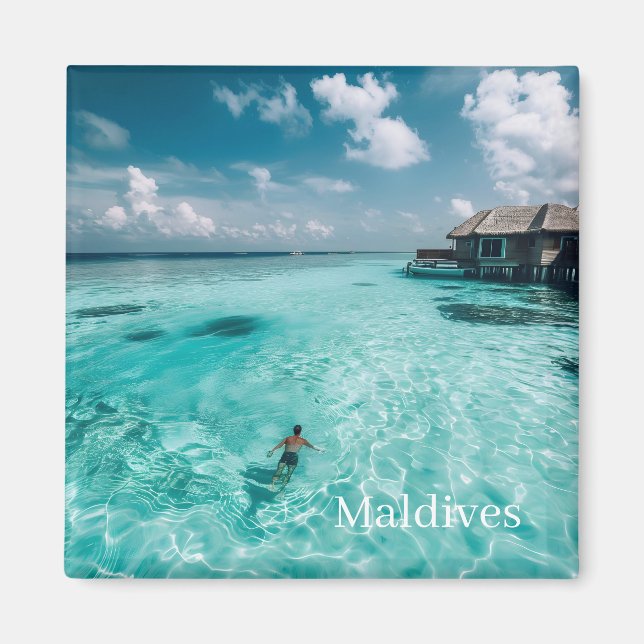 Maldiverna Foto  Magnet (Framsidan)