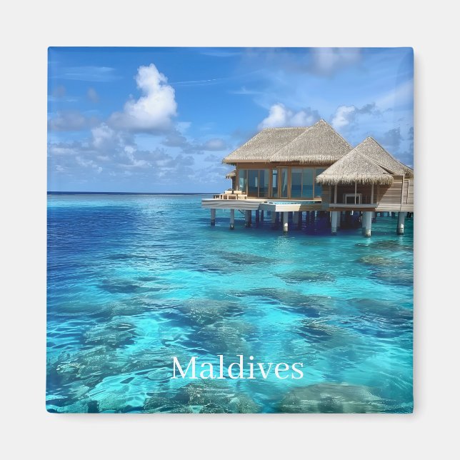 Maldiverna Foto  Magnet (Framsidan)