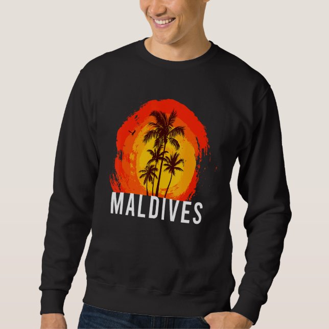 Maldiverna i Handflatan I Maldives Diver Vactarii  Lång Ärmad Tröja (Framsida)
