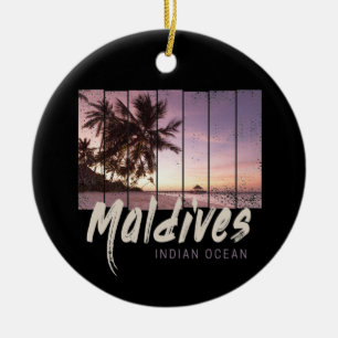 Maldiverna Indian Ocean vintage sunset souvenir Julgransprydnad Keramik