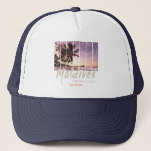 Maldiverna Indian Ocean vintage sunset souvenir Keps