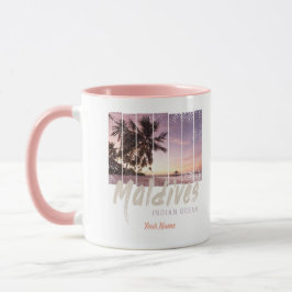 Maldiverna Indian Ocean vintage sunset souvenir Mugg