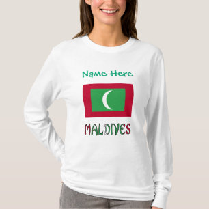 Maldiverna Maldivisk Flagga Grön Personalisering  T Shirt