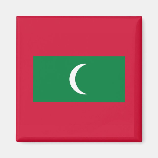 Maldiverna - Maldiviska Flagga Magnet (Framsidan)