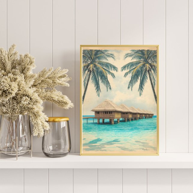 Maldiverna Mirage – Retro Lagunparadis Resa  Poster (Skapare uppladdad)