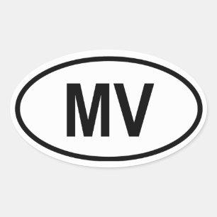 Maldiverna ’MV’ Ovalt Klistermärke