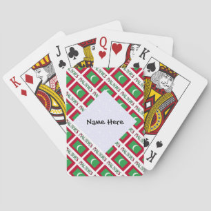 Maldiverna och Maldiviska flagg Tiled Personlig Casinokort