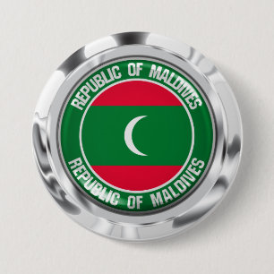 Maldiverna Rund Emblem Knapp