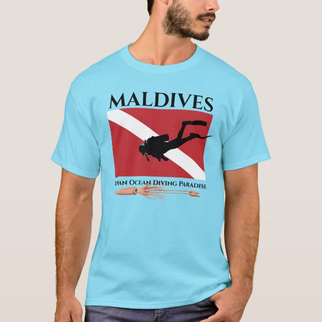Maldiverna Skuba T-Shirt (Framsida)