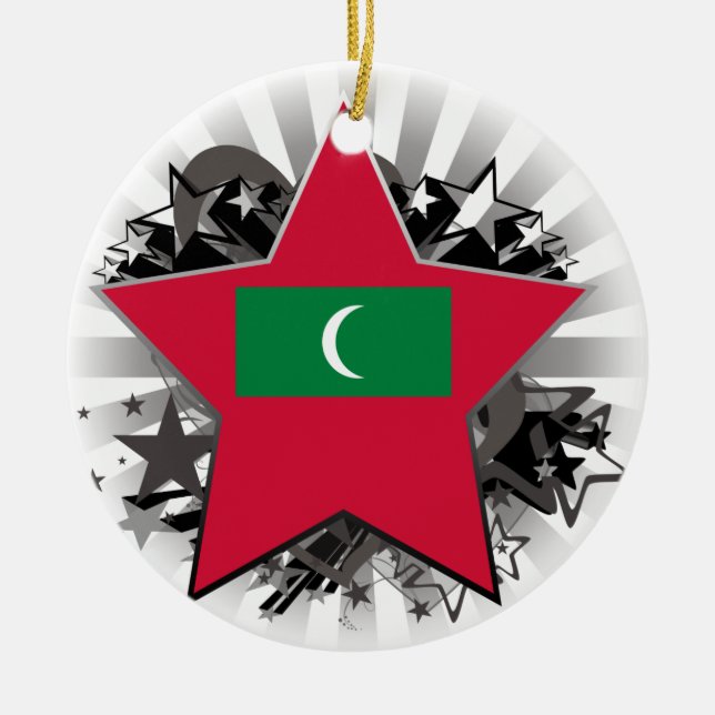 Maldiverna stjärna julgransprydnad keramik (Framsidan)