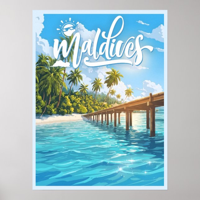 Maldiverna Strand Poster (Framsidan)
