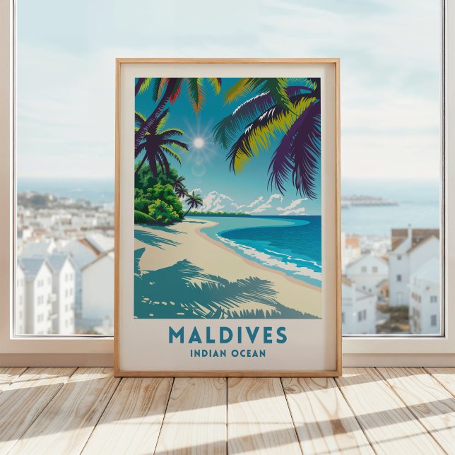 Maldiverna Travel Skriv ut Poster marktkonst i Ind (Skapare uppladdad)